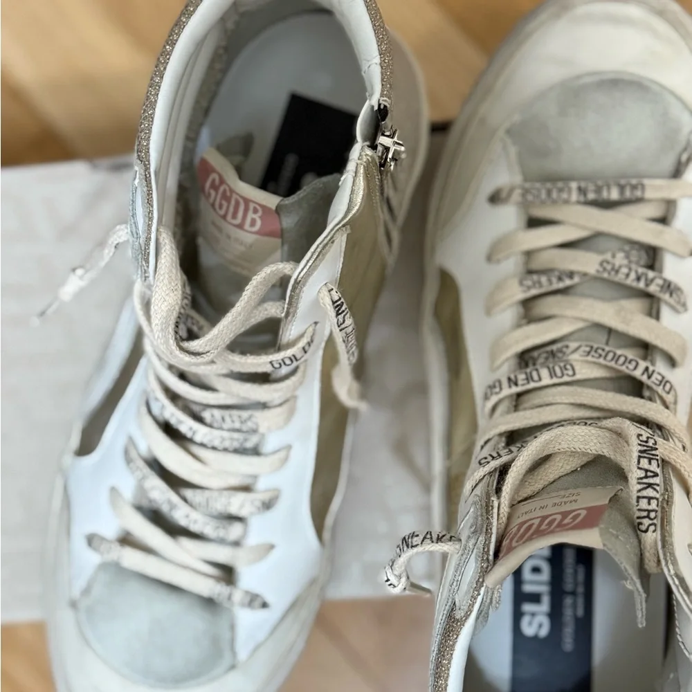 Golden Goose White and Gray Sneakers - Picture 7 of 9